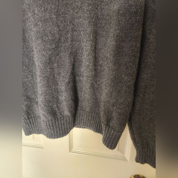 Hickey Freeman L Gray Knitted 100% WOOL Shawl Collar Women’s Sweater ITALY - Picture 7 of 10